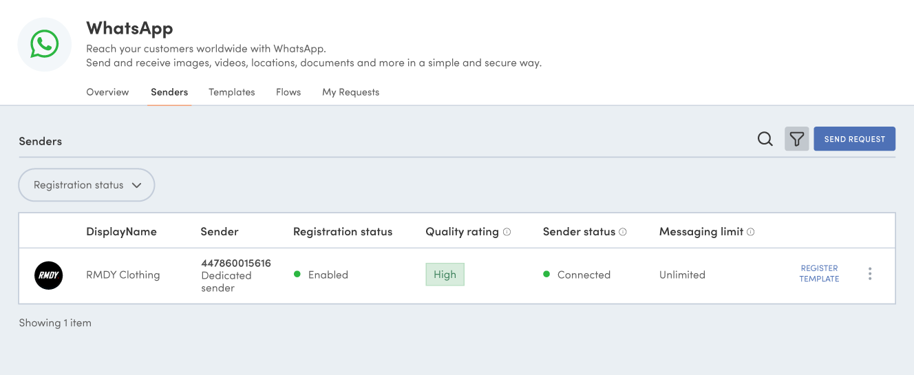 Text Global Business WhatsApp Register Sender